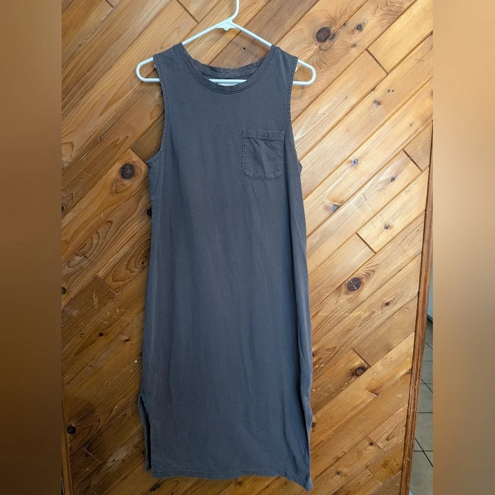 Pact Sleeveless Charcoal Midi Dress Medium - Picture 1 of 4